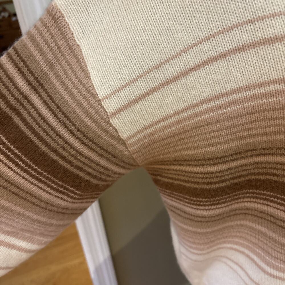 Haven Well Within Cashmere Sweater Size L cream neutral color stripe thick knit - Picture 3 of 10